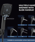 Rain Shower Head and Handheld Combo With 60 Inch Hose, Dual Adjustable Shower Set, multiple spray modes diagram