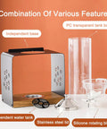 Triple Head Countertop Cereal Dispenser Delivering Hella Spacious 12 Liter Storage For Nuts Candy And Grains with steel lid and wooden base.