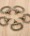 Mini Cabinet Knob Set Ten Pack Antique Bronze Finish With Self Tapping Screws, zinc alloy material, for furniture, 24x27mm size.