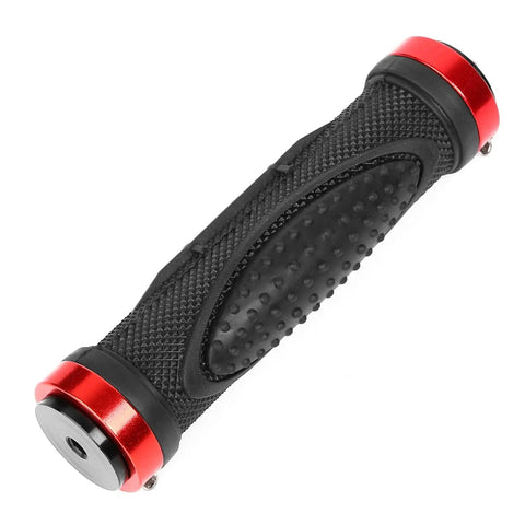 Universal Camera Handle Grip Mount With 1/4 Inch Screw for DSLR Camcorder with black ergonomic grip and red metal ends.