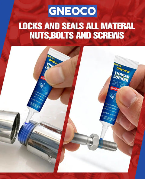 2 Pack Blue Thread Locker Medium Strength for Nuts Bolts and Metal Fasteners prevents loosening from vibration, removable glue