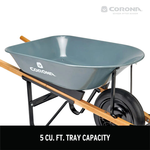 Five Cubic Foot Heavy Duty Garden Cart With 15 Inch Flat Free Tire For Gardening Planting And Outdoor Projects Durable Steel Frame