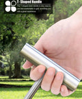 No Sweat Stainless Steel Manhole Hook Tool For Storm Drain Covers And Septic Tank Opener With Ergonomic T Handle in hand