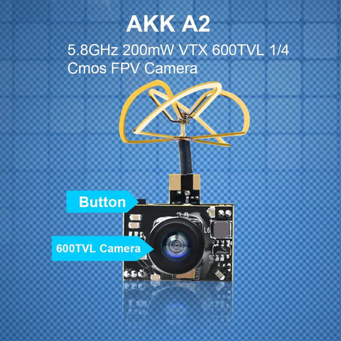 Ultra Lightweight FPV Transmitter And Camera Bundle with 5.8GHz 200mW Raceband, 600TVL 1/4 CMOS Mini AIO Camera, Clover Antenna