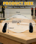 Premium Dual Handle Router Base Plate Compatible With DeWalt DWP611 And DCW600B Compact Routers, 6x10 inch clear acrylic with black handles.