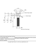 Technical drawing of Pack Of Eight M8 1.25 X 35mm Socket Head Cap Screws Grade Two Polished Titanium Bolts dimensions.