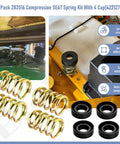 4 Pack Beefed-Up Compression Seat Springs Kit For Grasshopper And John Deere Mowers And Cub Cadet ZT1 Seat Parts 283516 Replacement With 422127-4 Cap Included For Easy Install And Smooth Ride, showing springs and caps