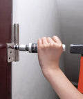 Half Inch Manual Impact Driver Set With Fourteen Pieces Reversible Mechanism S2 Steel Bits For Loosening Rusted Fasteners Or Frozen Bolts Heavy Duty Hand Tool For Quick No Hassle Repairs used on door hinge