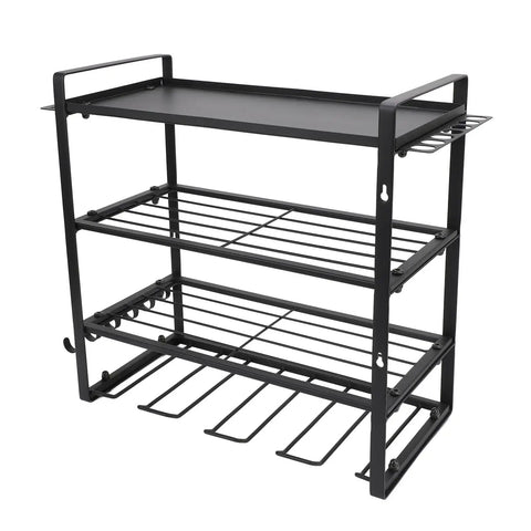 Heavy Duty Wall Mounted Power Tool Organizer Rock Solid Drill Holder Killer Garage Rack with extra hooks for tools