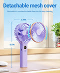 Portable Handheld Fan On The Go Must Have 5000mAh Rechargeable Battery With 6 Speeds And LED Display Ultra Quiet Mini Travel USB Fan