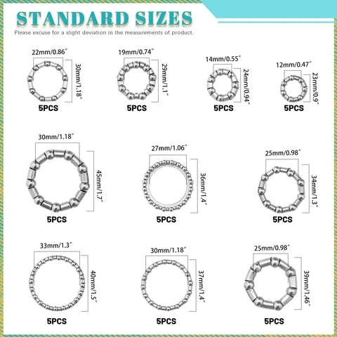 Bike Ball Bearing Kit 50 Pieces In 5 Sets Of 10 Varieties With Retainers And Cage For MTB Crank Bottom Bracket Headset Bearings Replacement Parts For Bicycles Easy Storage Box sizes and dimensions chart