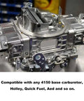 Holley 4150 Compatible Dual Feed AN6 Braided Fuel Line Kit with carburetor view for street and race cars