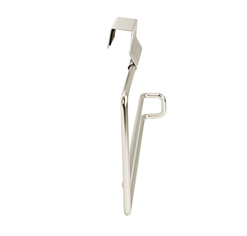 Side view of Over The Cabinet Paper Towel Holder In Brushed Nickel No Install Paper Towel Dispenser For Kitchen Bathroom Laundry RV Camper