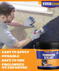 Pro Grade Concrete Crack Sealer That Slams Shut Water Leaks And Stops Gaps Fast For Basements Garages Driveways And Masonry Straight Up Waterproof Formula Easy Trowel Finish Big Jumbo Jug applied on wall by a man in gloves.