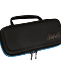 Divvi hardshell case for Flip 5 Bluetooth Speaker Bundle with handle and zipper in black and blue finish.