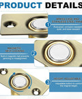 Magnetic Door Ball Catch Kit 8 Pack for Top Of Doors and Invisible Cabinet Doors with adjustable brass and steel panel details