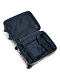 Open Underseat Carry On Rolling Luggage With USB Charging Port And Durable Hard Shell Protection Fresh Cut Floral Green Finish