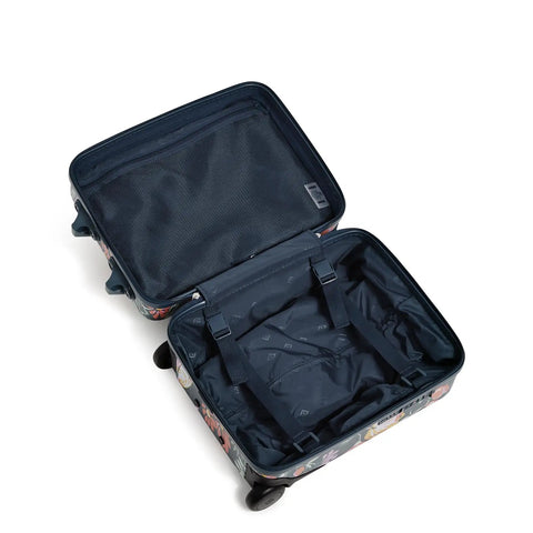 Open Underseat Carry On Rolling Luggage With USB Charging Port And Durable Hard Shell Protection Fresh Cut Floral Green Finish