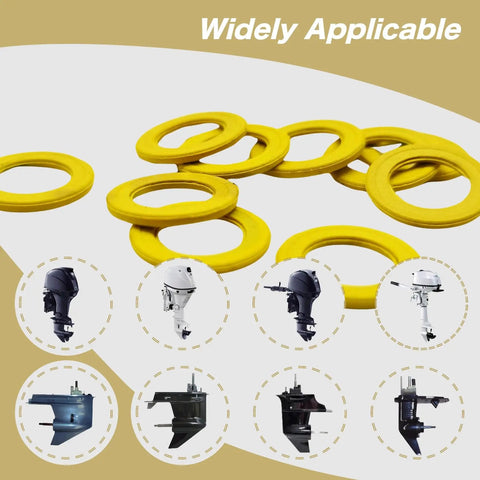 10 Pack Gearcase Drain Plug Seal Gasket Kit For Mercury Mariner MerCruiser Outboard Drives shown with application examples