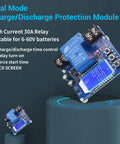 Heavy-Duty Badass Low Voltage Disconnect Switch For Batteries DC 6V To 60V With 30A Capacity showing LCD screen and relay.