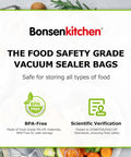 Packaging of Precut Vacuum Sealer Bags 8x12 Inches Pro Grade BPA Free Textured Embossed Thick For Storage And Sous Vide Cooking