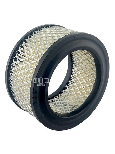 Compressor Intake Filter Elements Two Pack For Industrial Compressors 2.3 Inch Tall 4.375 Inch OD 3 Inch ID Galvanized Steel Mesh