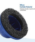 Six Inch Wheel Hub Resurfacing Kit With Polisher And Drill Adapter For Do It Yourself Auto Rust Removal close-up of silicon carbide pad