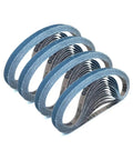 30 Piece Sanding Belts Assorted Kit Top Shelf P80 Grit Abrasive Strips for wood, metal, and plastic grinding.