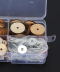 50 Set Doll Joints And Cotter Pins Skeleton Movable Joints For Teddy Bear Making Supplies with wood discs and pins in a box