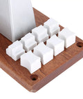 Metal Base Watch Case Back Opener Tool Adjustable Bench Fixture inserts detail on wooden base