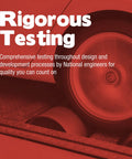 Car wheel undergoing rigorous testing on dynamometer for quality assurance, illustrating testing processes by National engineers.