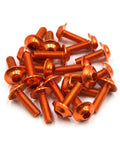 Orange M6 Hex Head Motorcycle Bolts for Fairing and License Plate Mounting Dope 20 Pieces 20mm Length Metal Screws Durable Rust Resistant Hardware Kit