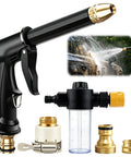 Beastly High Pressure Hose Nozzle for Garden Hose, adjustable spray wand, car wash attachment, includes connectors