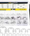 Stainless Steel E Clip Assortment Kit With 14 Sizes For DIY And Mechanical Repairs External Retaining Rings In 1.5 To 15 Mm 211 Pieces With Tweezers And Storage Box Great For Auto Bike Machinery And Hobby Shop Projects