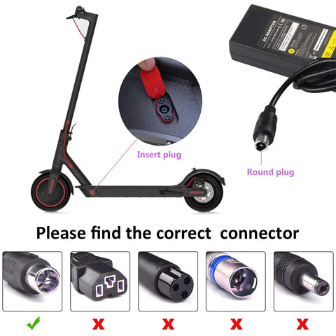 42V 2A Electric Scooter Charger For 36V 10S Li Ion Batteries 84W 100 To 240V AC Input 1 Pin Bridge Charger Ride Ready To Power Xiaomi M365 And Other Popular E Scooters