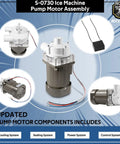 Water Pump And Motor Assembly For Hoshizaki Ice Machines With Cable And Plug Service Kit Beefed Up For High Ice Production
