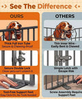 Extra Wide 60 Inch Free Standing Dog Gate For Home Doorways Rock Solid Metal Pet Fence comparison of features and durability.