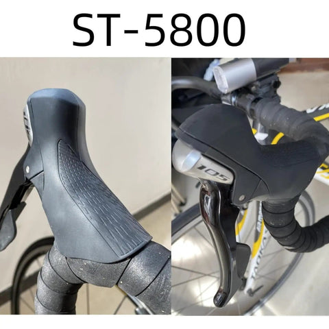 Silicone Hood Covers for Bike Brake Levers and Shifters, Cushy Grip, Vibration Dampening, Shimano 105 ST-5800, Black, Pair