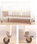 No Hassle 2 Inch TPE Rubber Caster Wheels With Quiet Swivel Casters And Secure Safety Brakes Rock Solid U Bracket Fit For Baby Beds on crib