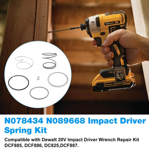 Impact Driver Spring Kit Replacement For 20V Impact Drivers With N078434 Spring And N089668 Steel Ball in use with power tool