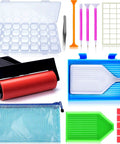 All In One 22 Piece 5D Diamond Painting Tools Kit With Roller Storage Box Tweezers Pens Trays And Glue For Easy Embroidery