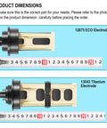 Replacement Titanium Electrode And ECO Electrodes Kit, showing 13043 and 12875 with measuring tape for Saltwater Pool Chlorine Systems