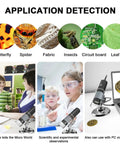 4K Wireless Digital Microscope Handheld HD USB Inspection Camera Endoscope With Stand, 50x To 1000x Magnification, Compatible With iPhone iPad Android Phone Tablet Windows Mac, Live View, Zoom, And Precise Micro Inspections. Application detection for butterfly, spider, fabric, circuits, leaf