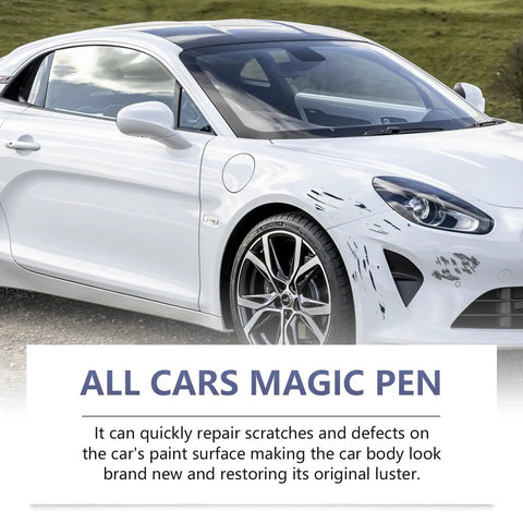 Car with visible scratches before using Magic Car Scratch Removal Pen Set For Quick Touch Up And Flawless Finish