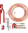Pro Grade Copper Brake Line Kit For Auto Repairs With 3/16 Inch 25-Piece Flare Tool Set and Bender, copper coil and tools