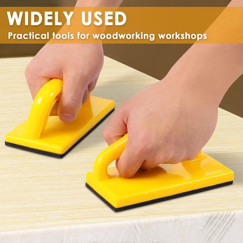 Person using Five Piece Safety Push Block And Push Stick Set For Woodworking Made From Durable ABS Material for cut safety