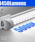Close-up of Crazy Bright 5000K 1.5ft LED Shop Light With 3450 Lumens At 25W, showing V-Shape design and size dimensions.