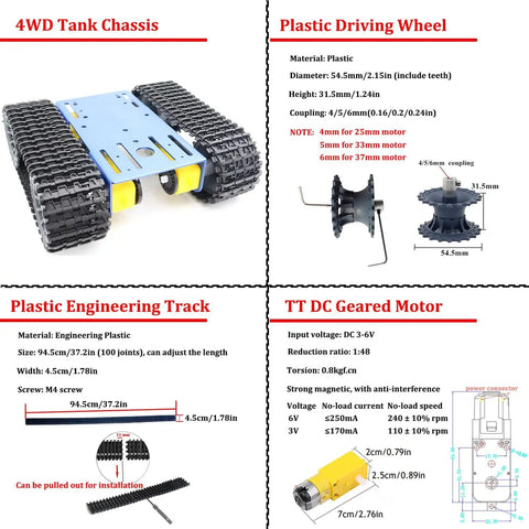 Beefy Tracked RC Tank Chassis Kit With Four DC TT Motors For Arduino Uno R3 And Raspberry Pi STEAM Education Projects Blue Aluminum Alloy Crawler Platform For Adults And Teens
