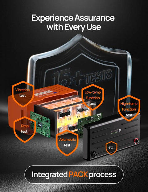 12V 100Ah LiFePO4 Trolling Battery With SOC Display And Bluetooth Upgrade Two Point Zero 100A BMS testing process image