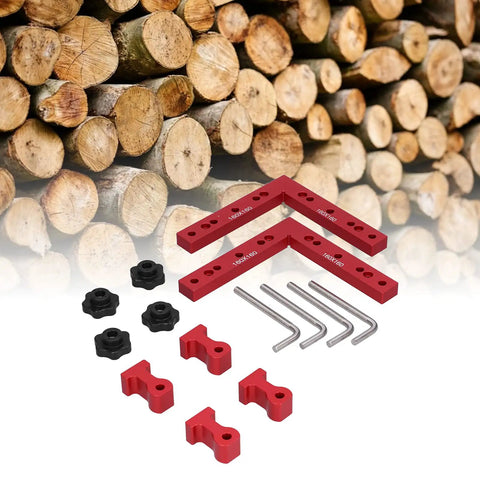 Right Angle Woodworking Clamp Set for Precise Joints with Durable Aluminum Fixture CNC Machined Pro Grade Two Piece Clamp Kit